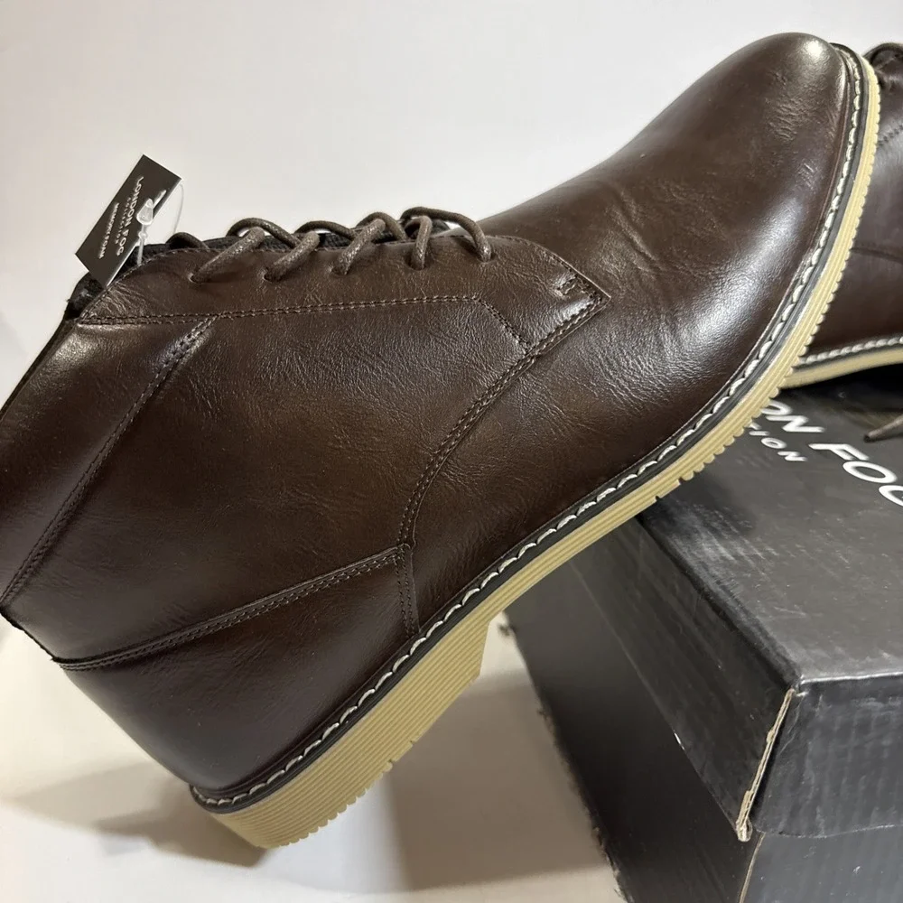 London Fog Men's Brown Oxfords, MEMORY FOAM DRESS SHOES, SIZE: 12 MENS‎